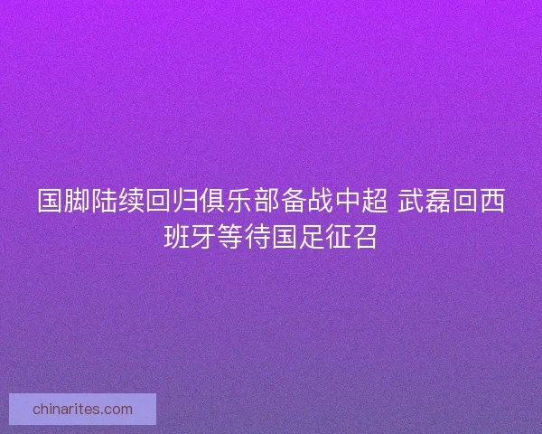 国脚陆续回归俱乐部备战中超 武磊回西班牙等待国足征召