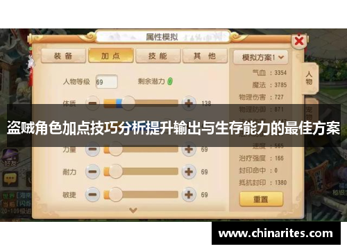 盗贼角色加点技巧分析提升输出与生存能力的最佳方案